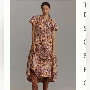 NWT Anthropologie Somerset Maxi Dress in bronze XL